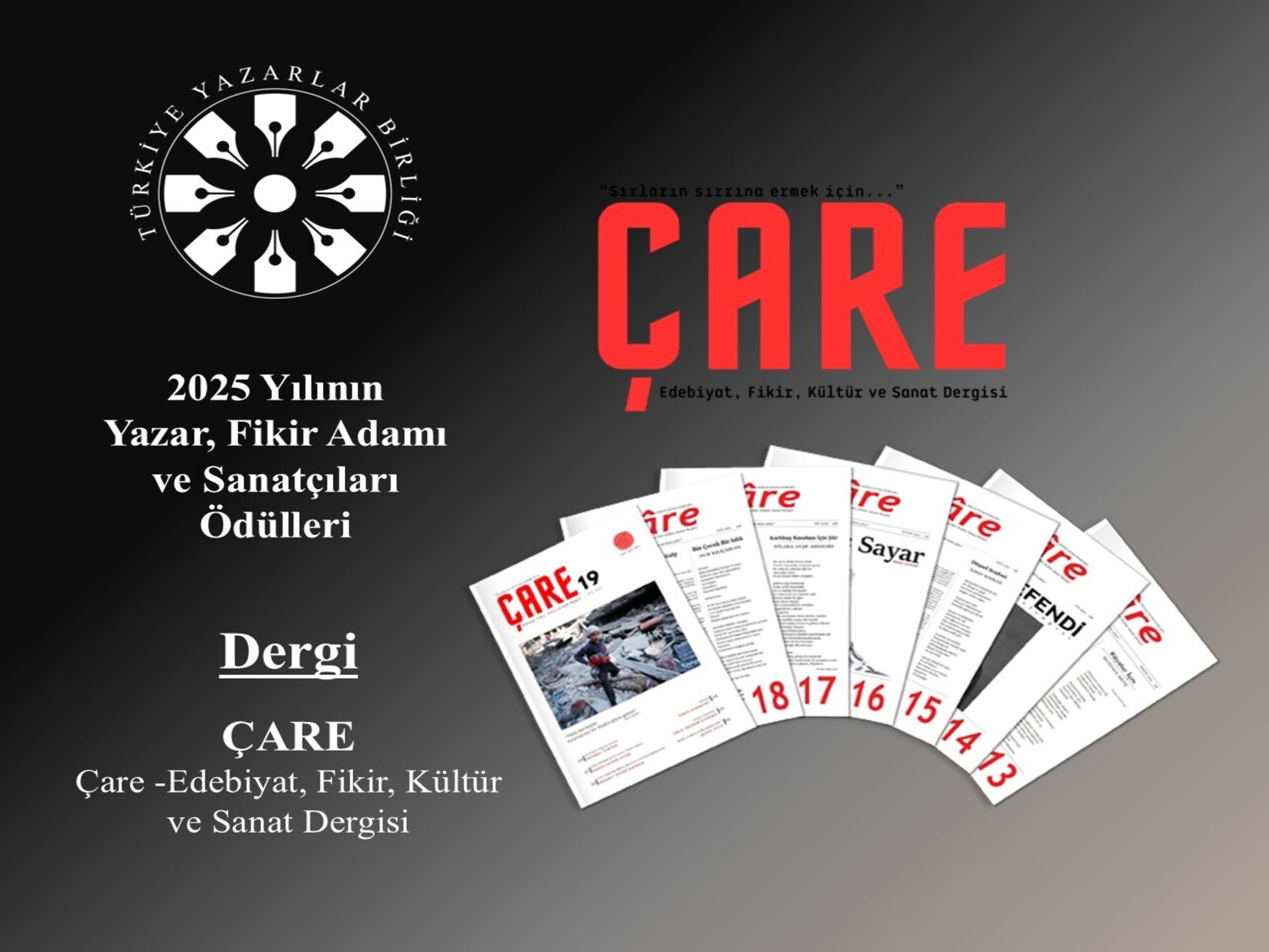 Yozgat’ta kültür, sanat ve edebiyat dergisi Çâre, Türkiye Yazarlar Birliği